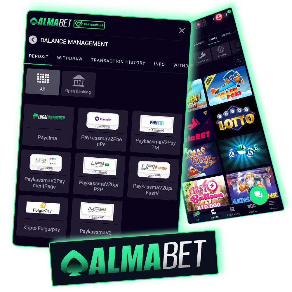 Almabet supports quick deposits and withdrawals for Indian players.